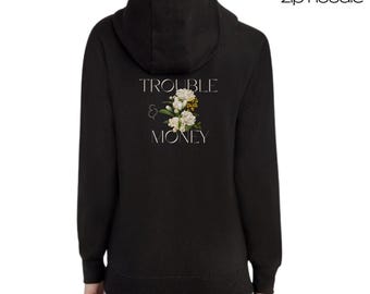 Sudadera con capucha y cremallera floral para mujer, sudadera con estampado de rosas, sudadera bordada, ropa de calle de moda, sudadera informal de lujo, sudadera con cremallera completa, jersey cómodo