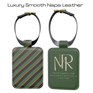 Gepersonaliseerde lederen bagagelabel monogram reislabel voor tas kofferlabel Zakelijke reiscadeauset voor mannen Reisaccessoire professioneel