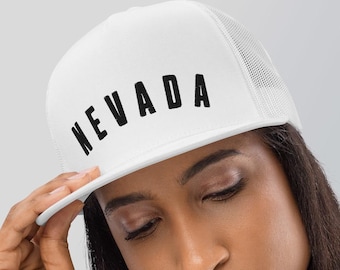 Nevada hat state text NV cap meshback truckercap cooling style for sun protection embroidered snapback American