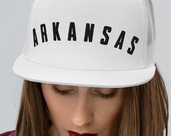 Arkansas hat state text AR cap meshback truckercap cooling style for sun protection embroidered snapback American