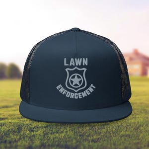 Lawn enforcement hat gift for landcape architect grass dad embroidered mowing snapback funny badge cap
