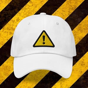 Gorra con señal de precaución, pictograma bordado, símbolo de peligro, protección solar, advertencia, tapa de trabajo