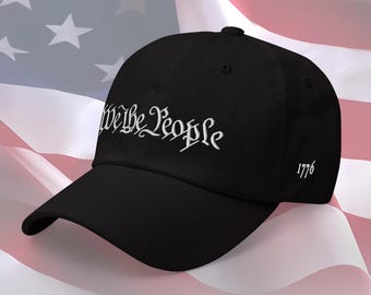 We the people hat embroidered text classic constitution cap American independence 1776 vintage lid
