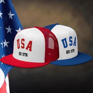 Gorra bordada de EE. UU., gorra de Estados Unidos, regalo patriótico para camionero estadounidense.