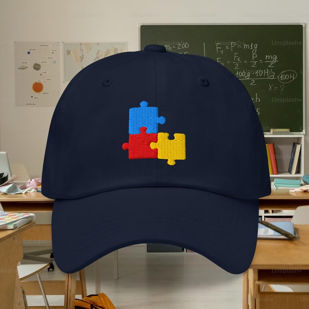 Autism Awareness Hat Embroidered Puzzle Piece Cap Neurodivergent ...