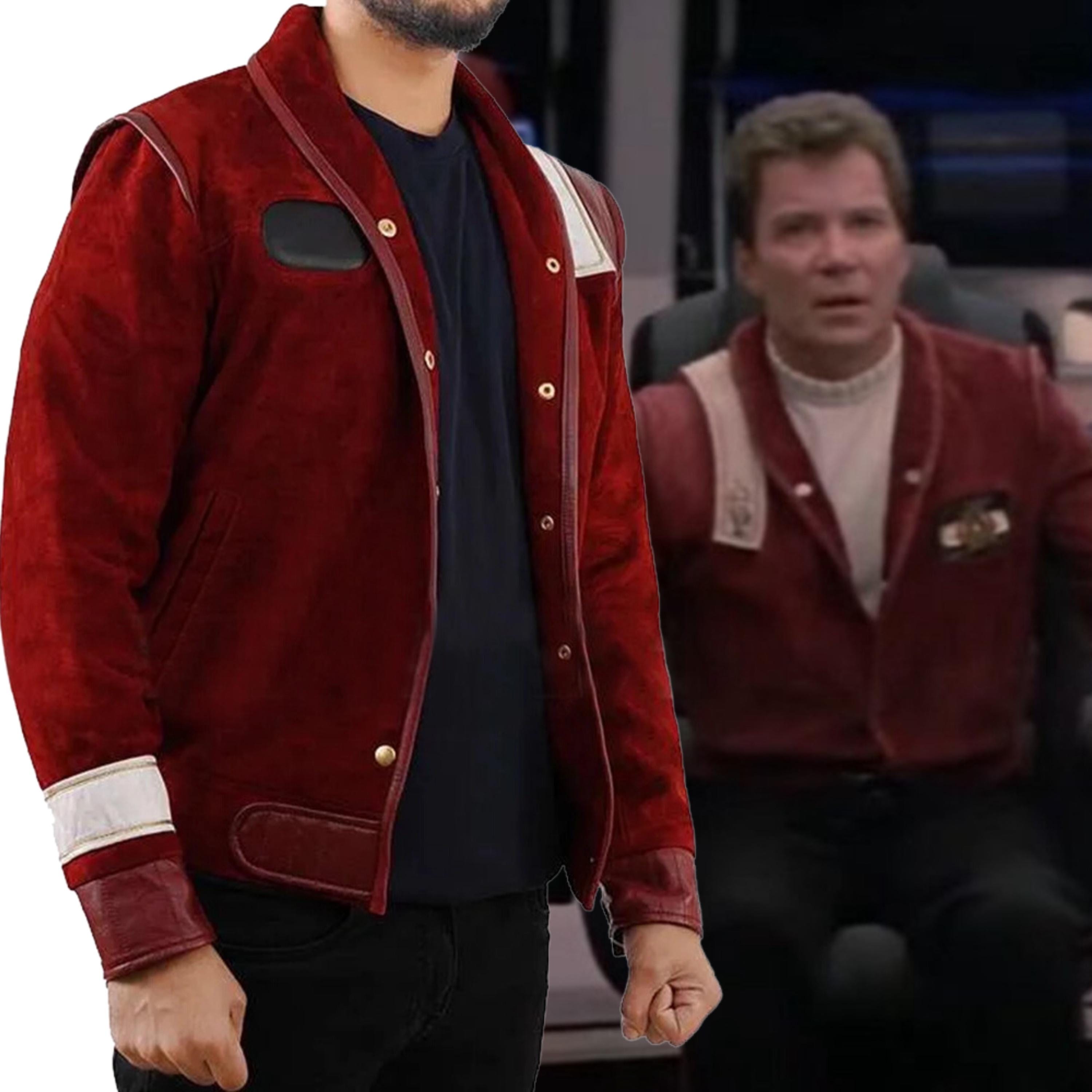 Inspired by Captain Kirk Star Trek the Final Frontier Jacket James T.kirk Jacket Starfleet Uniforms Costumes Cosplay Suede Leather Jacket Etsy Canada