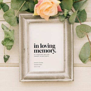 Modèle DIY In Loving Memory, conception de carte commémorative personnalisable, conception de carte commémorative DIY