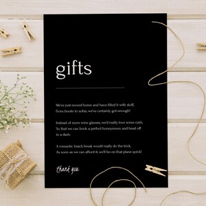 DIY Hochzeitsgeschenke Wunschkarte, kundenspezifische Hochzeits-Registry-Karte, Hochzeitsgeschenk-Führer-Karte