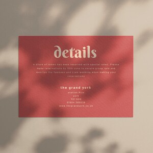 DIY Hochzeit Hotelunterkunft Kartenvorlage, Benutzerdefinierte Hochzeitsunterkunft Kartendesign, Hotel Aufenthalt Informationen, Detailkarte