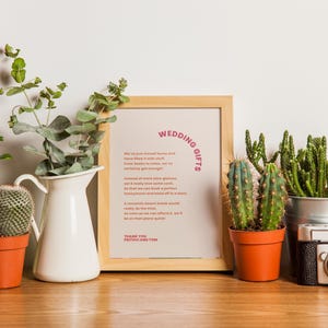 Verzoekkaart voor DIY-huwelijkscadeaus, aangepaste huwelijksregistratiekaart, gidskaart huwelijkscadeau
