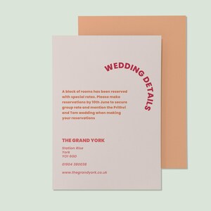 Modelo de cartão de acomodações de hotel para casamento faça você mesmo, design de cartão de acomodação de casamento personalizado, informações sobre estadia em hotel, cartão de detalhes