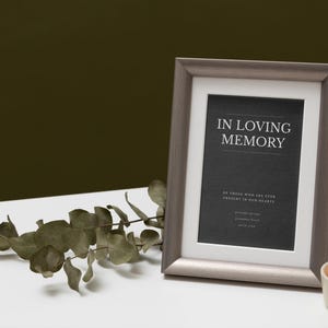Modèle DIY In Loving Memory, conception de carte commémorative personnalisable, conception de carte commémorative DIY