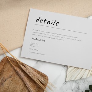 DIY Hochzeit Hotelunterkunft Kartenvorlage, Benutzerdefinierte Hochzeitsunterkunft Kartendesign, Hotel Aufenthalt Informationen, Detailkarte