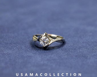 S925 Sterling Silver Angel's Kiss Single Diamond Ring with Heart-shaped Prong Open-ended Index Finger Ring