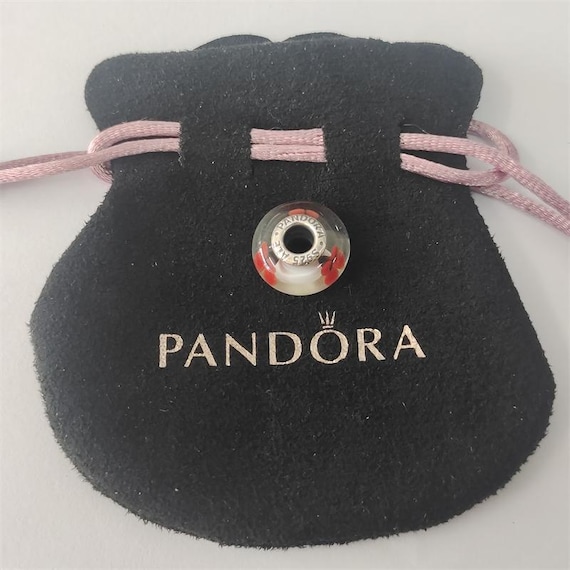 Pandora Red Poppy Murano Glass Charm Bead S925 Ale UK