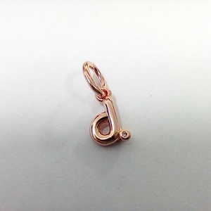 Pandora Rose Gold Moments Letra d Script Alfabeto kirjainkoru hela
