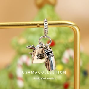 S925 Silver Necklace Pendant Accessory, Travel Airplane & Train Pandora Style