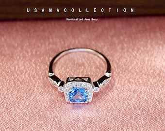 S925 Sterling Silver Sapphire Colorful Treasure Ring for Women