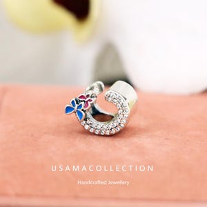 Pulsera DIY con cuentas de letras de plata S925 con letra C y mariposa que brilla en la oscuridad estilo Pandora