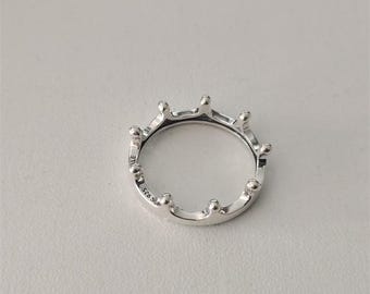 pandora polished crown ring s925 ale size