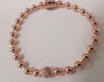 Pulsera Pandora S925 con cuentas y pavé de varios tamaños, plata de ley (Reino Unido)