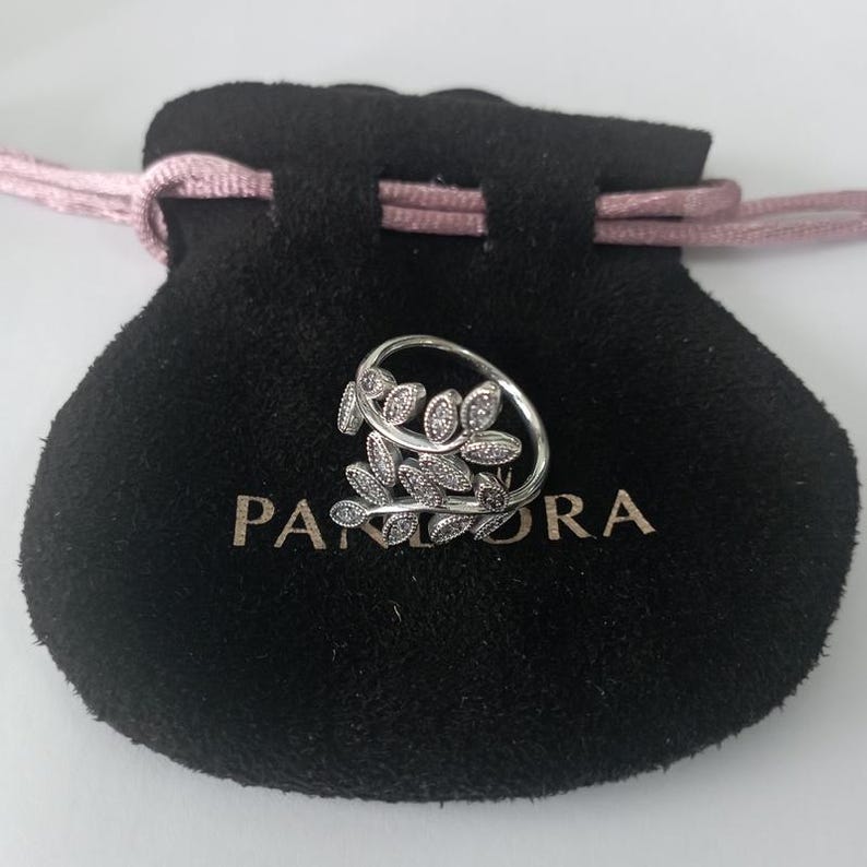 pandora ring glittrande löv zirkonium bild 4