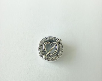 pandora  reflexions asymmetric heart and arrow clip charm