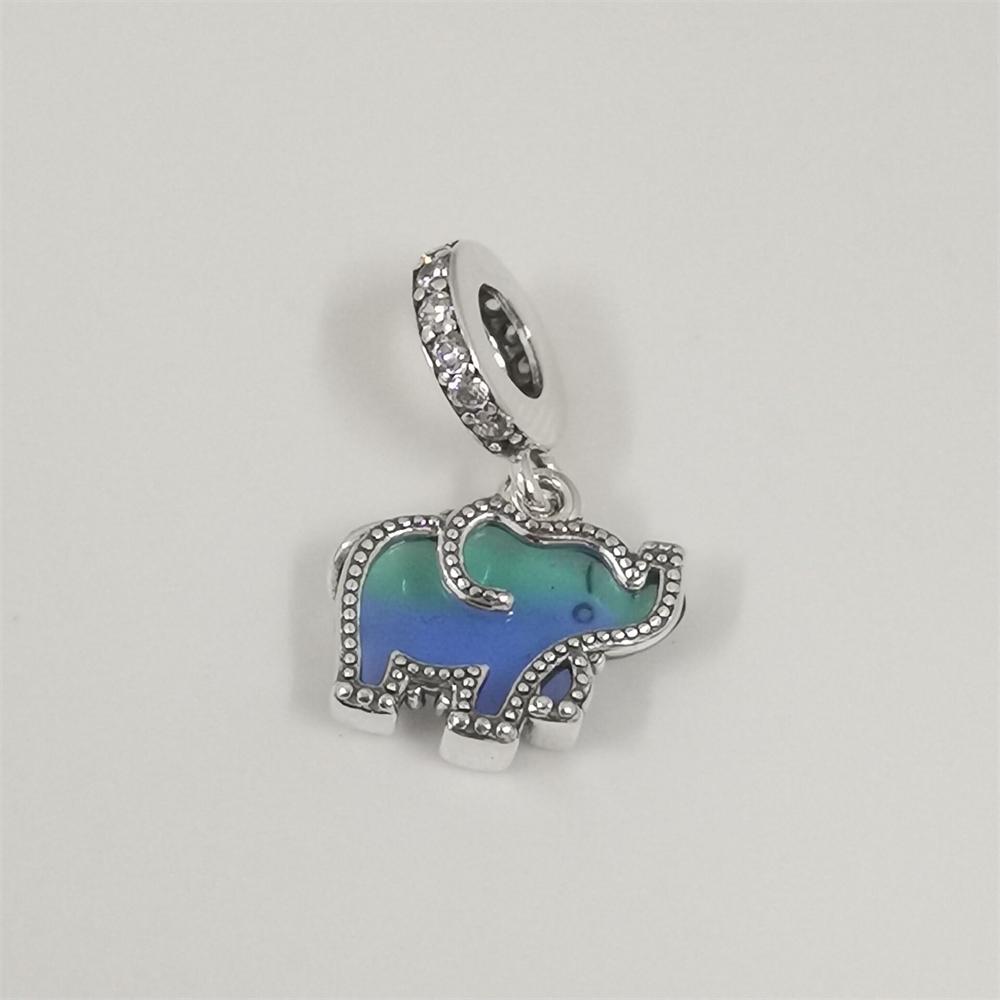 Pandora Blue Murano Glass Elephant Dangle Charm