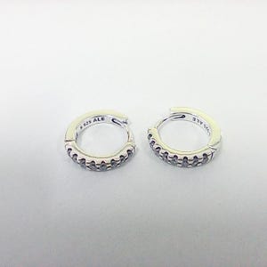 Pandora Sparkling Huggie Hoop Earrings Silver Ale S925