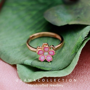 S925 Silver Ring, Cherry Blossom Spinning Ring, Flower Ring