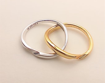 Pandora Essence Two-Tone Entwined Bands Ring