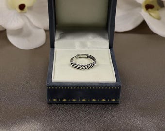 S925 Sterling Silver Woven Crossed Hollow Geometric Line Open Ring Pandora Style