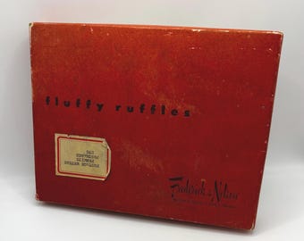 Vintage Fluffy Ruffle Candy Box 1940s Red Confectionery Packaging | Philatelic Storage | Paper Ephemera