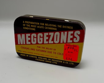 Vintage Meggezones Pastilles Tin – English Cough Lozenge Tin