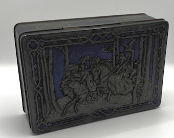 Vintage Riley’s Toffee Tin Box | Embossed Metal Storage | Halifax England Decor