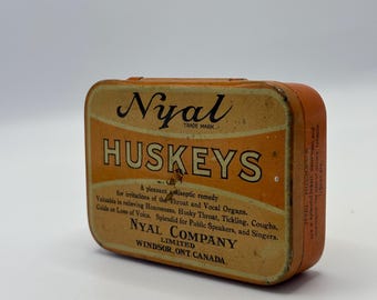 Vintage Nyal Huskeys keeltablet: verzamelobject Windsor Ontario Pharmacy