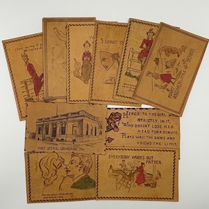 Antique 1906 Humorous & Illustrated Postcards – Set of 10 Victorian-Era Ephemera