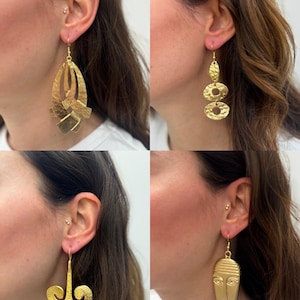 Unique Gold Statement Earrings - Choose Your Style - Artisan Designs