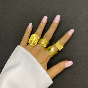 Boho Style Rings Gold Statement Rings Adjustable Ring Hippie Ring