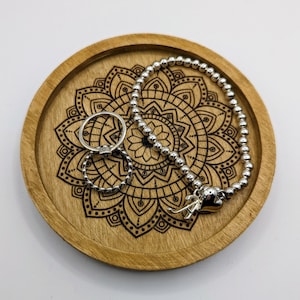 Trinket Tray Digital File - Mandala shaped wooden tray SVG - laser cut digital download for key holders, home decor and gifts