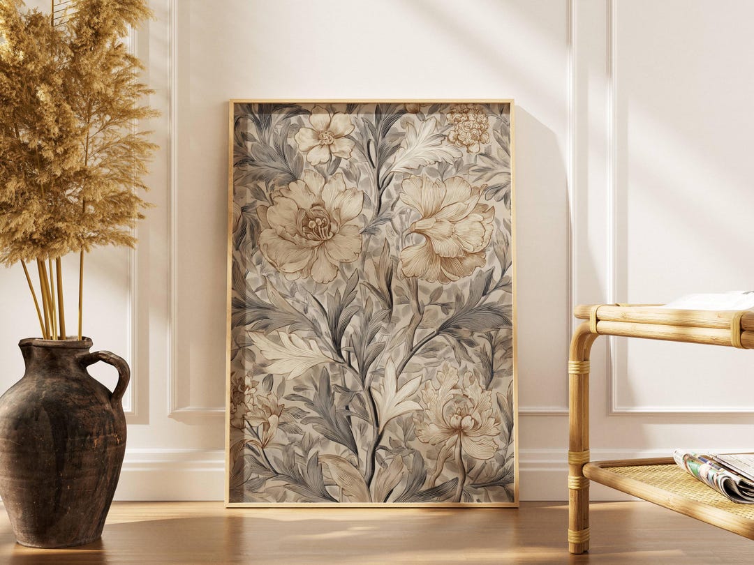 William Morris Inspired Floral Print, Vintage Botanical Floral Wall Art ...
