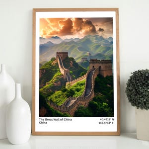 Great Wall of China Wall Art Print | Travel Photography | China Landscape Poster | Historic Landmark Decor - Home Decor DIGITAL DOWNLOAD