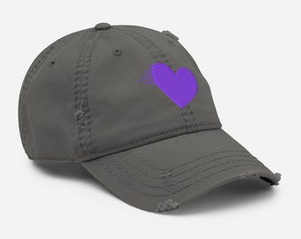 B-T-S Purple Heart B7 Distressed Fandom Hat