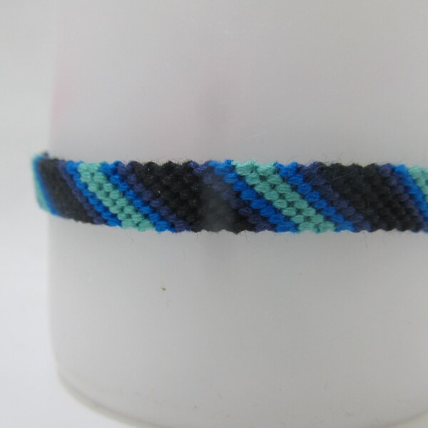 4 Shades of the Ocean Blue Inspired Candy-Cane Friendship Bracelet