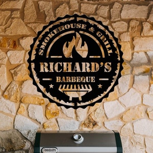 Custom BBQ Metal Sign: Personalized Barbecue Grill Art