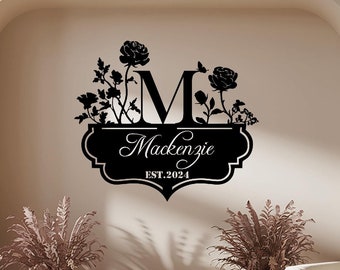 Letrero metálico personalizado con el nombre de la familia: decoración personalizada para el hogar
