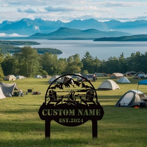 Personalized Metal Campfire Sign: Custom Campground Decor