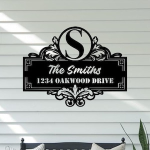 Personalized Family Name Metal Sign: Custom Address Plaque