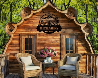 Custom Campfire Metal Sign: Personalized Family Name Decor