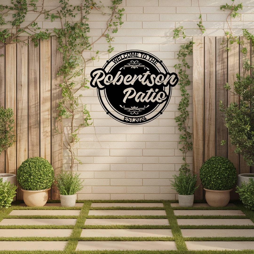 Custom Metal Patio Sign: Personalized Outdoor Welcome Decor - Etsy